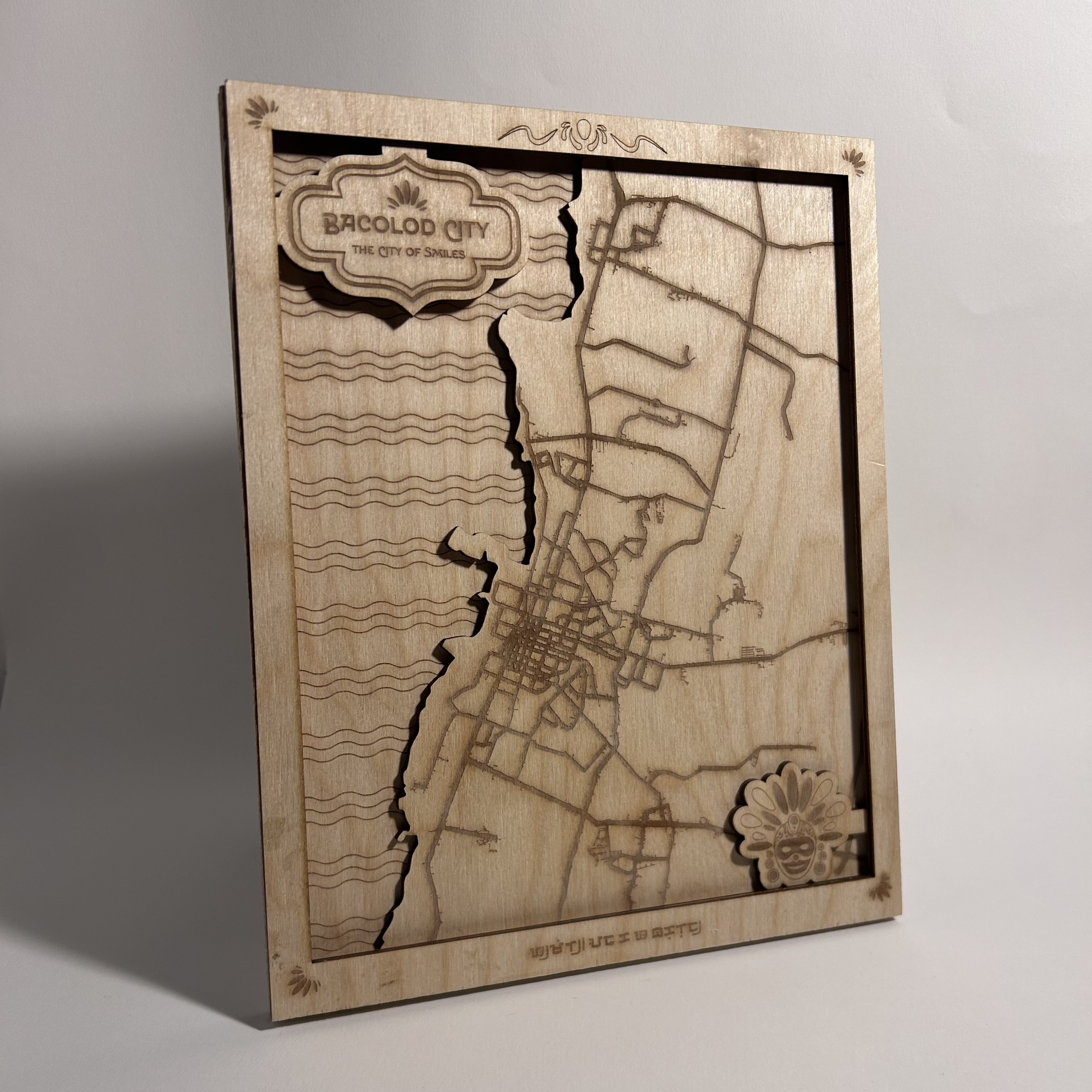 Laser cut map of Bacolod City for IXD: Modelling & Materials